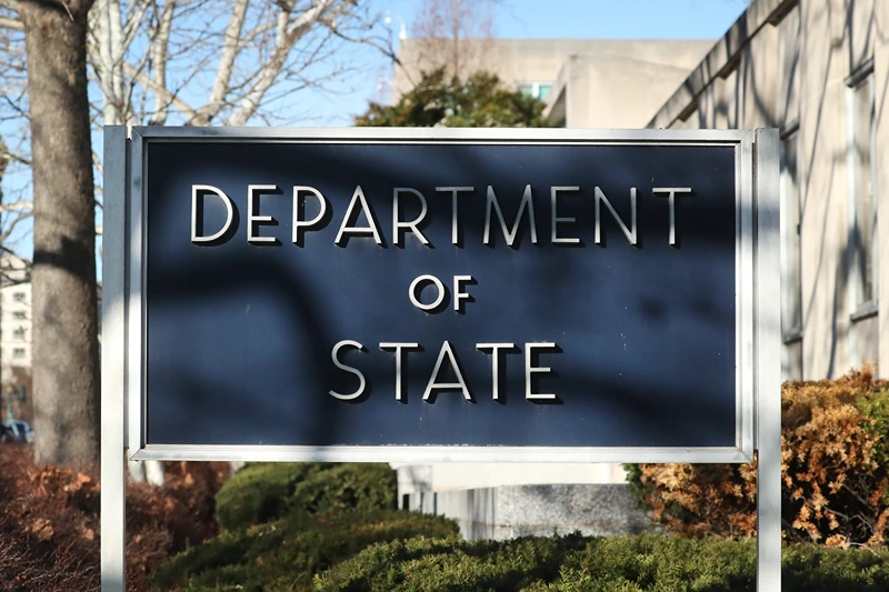 WASHINGTON, DC - JANUARY 06: The U.S. Department of State is seenon January 6, 2020 in Washington, DC. Tensions are high in the middle-east after a U.S. air strike in Iraq killed Qassem Soleimani, a top Iranian military leader. (Photo by Mark Wilson/Getty Images)