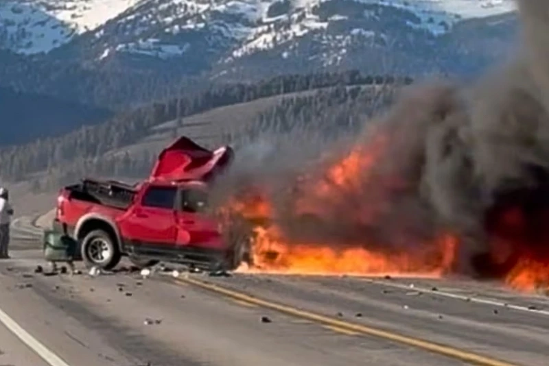 Scene of the crash (Photo via: Idaho State Police)