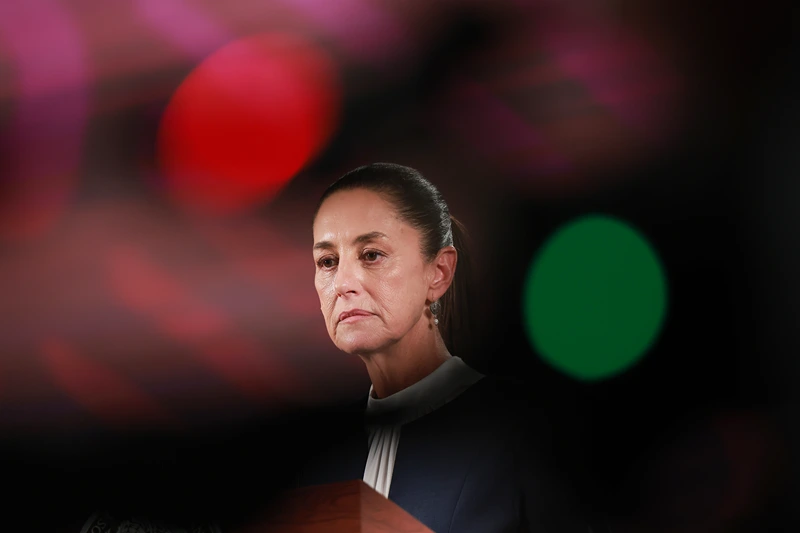 MEXICO CITY, MEXICO - JUNE 10: President-elect of Mexico Claudia Sheinbaum speaks during a press conference at Palacio Nacional on June 10, 2024 in Mexico City, Mexico. (Photo by Hector Vivas/Getty Images)