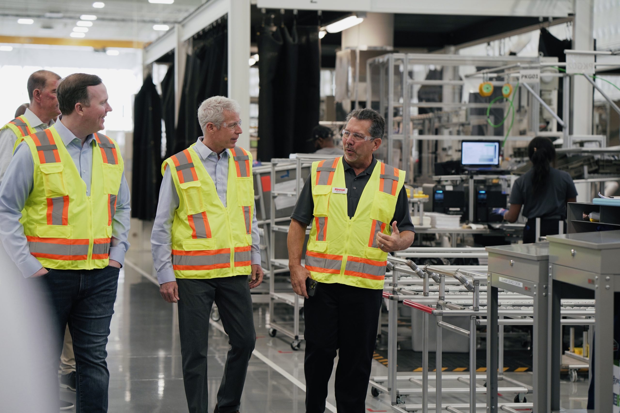 Energy Secretary Chris Wright tours the Rinnai manufacturing facility in Griffin, Georgia, on Friday, May 2, 2025.