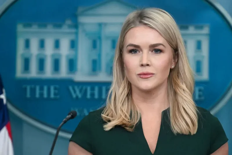 White House Press Secretary Karoline Leavitt speaks during the daily briefing in the Brady Briefing Room of the White House in Washington, DC, on March 17, 2025. (Photo by Jim WATSON / AFP) (Photo by JIM WATSON/AFP via Getty Images)