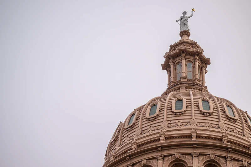 The exterior of the Texas State Capitol on February 18, 2023 in Austin, Texas. (Photo by Brandon Bell/Getty Images)