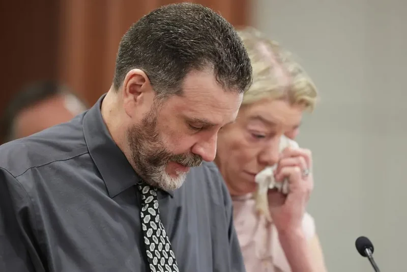 BOISE, IDAHO - JULY 23: Scott Laramie, stepfather of victim Madison Morgan, speaks at the sentencing hearing of Bryan Kohberger at the Ada County Courthouse on July 23, 2025 in Boise, Idaho. Kohberger pleaded guilty in exchange for being spared the death penalty for the stabbing of four University of Idaho students nearly three years ago. He faces up to four life sentences in prison. (Photo by Kyle Green-Pool/Getty Images)