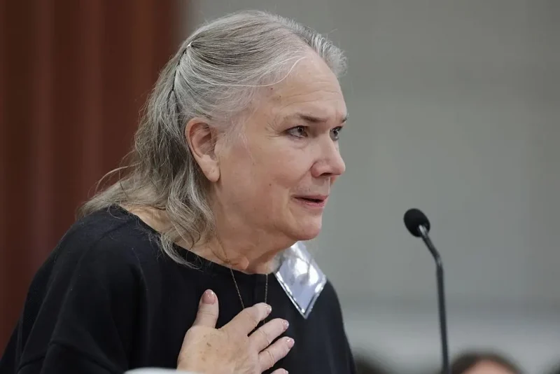 BOISE, IDAHO - JULY 23: Kim Cheeley, grandmother of victim Madison Mogen, speaks at the sentencing hearing of Bryan Kohberger at the Ada County Courthouse on July 23, 2025 in Boise, Idaho. Kohberger pleaded guilty in exchange for being spared the death penalty for the stabbing of four University of Idaho students nearly three years ago. He faces up to four life sentences in prison. (Photo by Kyle Green-Pool/Getty Images)