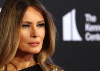 First lady Melania Trump arrives to attend the opening night of "Les Miserables" at the Kennedy Center in Washington, D.C., on June 11.