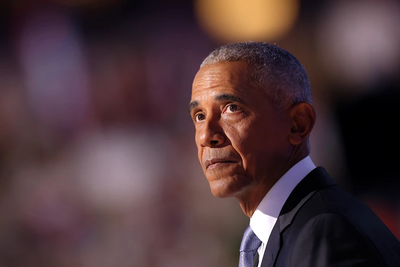 Former US President Barack Obama speaks on the second day of the Democratic National Convention (DNC) at the United Center in Chicago, Illinois, on August 20, 2024. Vice President Kamala Harris will formally accept the party's nomination for president at the DNC which runs from August 19-22 in Chicago. (Photo by CHARLY TRIBALLEAU / AFP) (Photo by CHARLY TRIBALLEAU/AFP via Getty Images)
