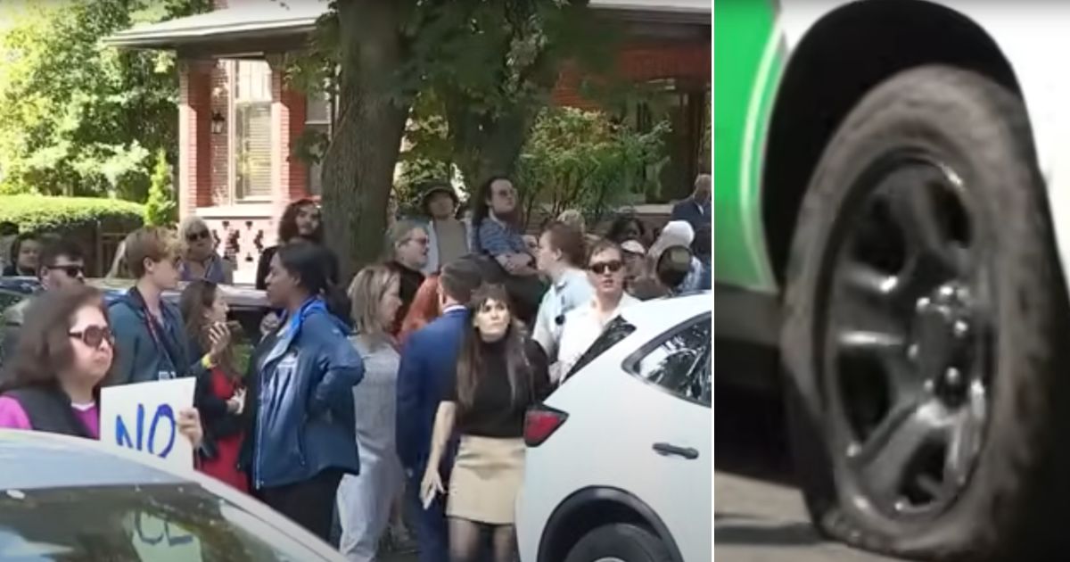 Dozens of protesters showed up at the scene in Rochester, New York, and a Border Patrol vehicle's tires were slashed.