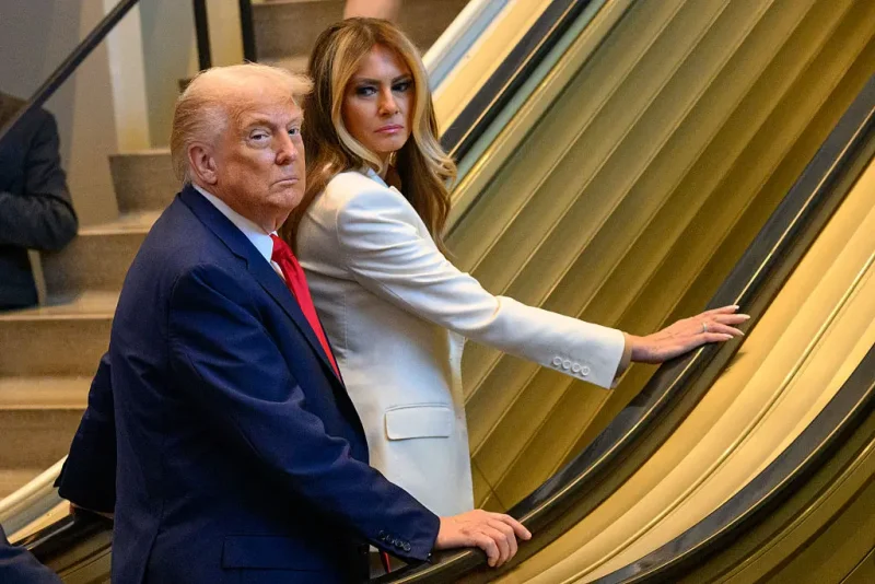 NEW YORK, NEW YORK - SEPTEMBER 23: U.S. President Donald Trump and first lady Melania Trump arrive for the 80th session of the UN’s General Assembly (UNGA) on September 23, 2025 in New York City. World leaders convened for the 80th Session of UNGA, with this year’s theme for the annual global meeting being “Better together: 80 years and more for peace, development and human rights.” (Photo by Alexi J. Rosenfeld/Getty Images)
