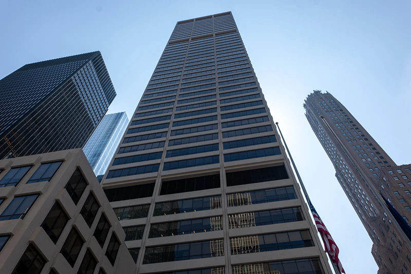 NEW YORK, NEW YORK - JULY 29: 345 Park Avenue building stands on Park Avenue in Manhattan where a gunman killed four people before turning the gun on himself on Monday evening on July 29, 2025, in New York City. The suspect, identified as Shane Tamura, 27, shot and killed a police officer and three civilians, the New York Police Department has said. (Photo by Spencer Platt/Getty Images)