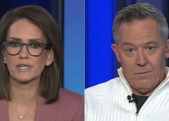 On “The Five” on Wednesday, token liberal Jessica Tarlov, left, attempted to bring up the “both sides” argument with regard to political violence, only to be shut down - yet again - by Greg Gutfeld, right.