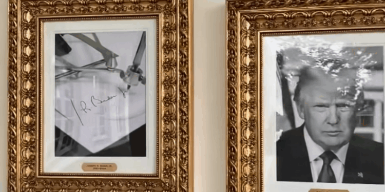 Trump WH replaces Biden’s ‘Presidential Walk of Fame’ portrait with photograph of his autopen signature – One America News Network