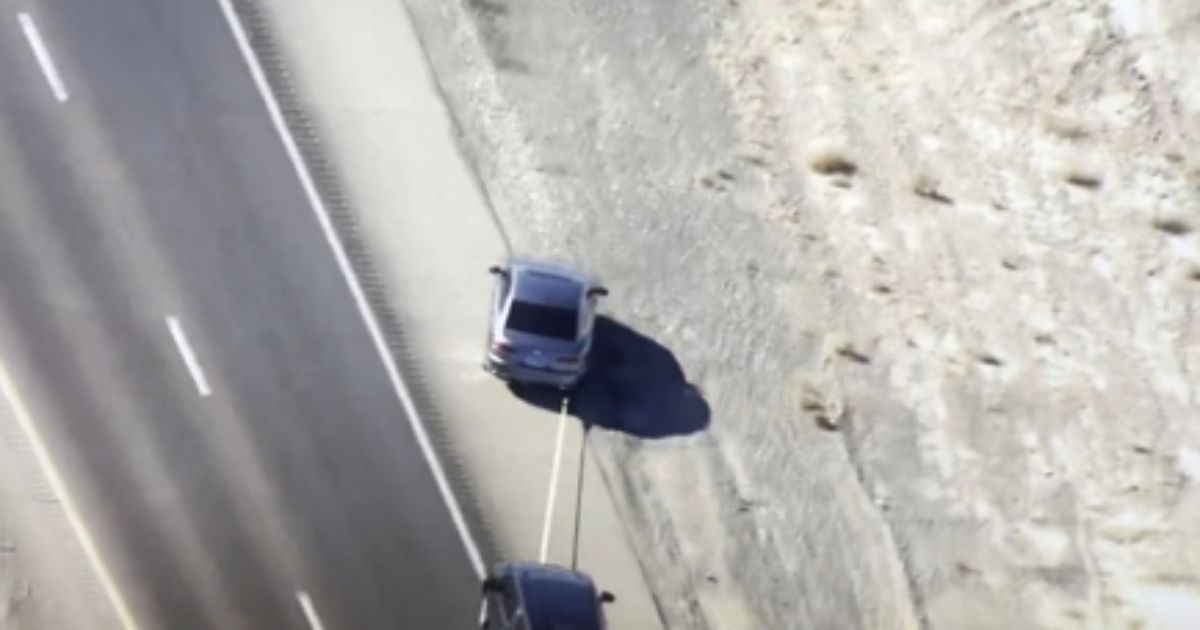 An officer with the Las Vegas Metro Police Department deployed a grappler to stop an alleged carjacker on Aug. 18, 2025.