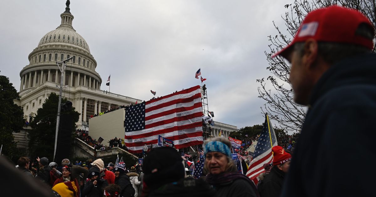 Supporters of President Donald Trump gather outside the U.S. Capitol in Washington, D.C., on Jan. 6, 2021.