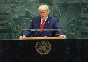 President Donald Trump speaks during the United Nations General Assembly at the United Nations headquarters on New York City on Tuesday.