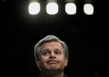 WASHINGTON, DC - MARCH 8: FBI Director Christopher Wray testifies during a Senate Intelligence Committee hearing concerning worldwide threats, on Capitol Hill March 8, 2023 in Washington, DC. The leaders of the intelligence agencies testified on a wide range of issues, including China, Covid-19 origins, and TikTok. (Photo by Drew Angerer/Getty Images)
