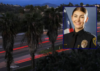 Motorists travel on Interstate 8 as a sign encourages hand washing on March 15, 2020 in San Diego, California. The Centers for Disease Control and Prevention on Sunday called for the cancellation of events of 50 or more people for the next eight weeks to attempt to prevent the spread of coronavirus (COVID-19). (Photo by Sean M. Haffey/Getty Images) / Officer Lauren Craven; La Mesa Police Department