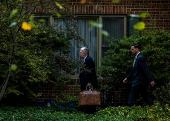 BETHESDA, MARYLAND - OCTOBER 17: John Bolton leaves his home on October 17, 2025 in Bethesda, Maryland. Former national security adviser Bolton was indicted by a federal grand jury on Thursday. (Photo by Alex Kent/Getty Images)