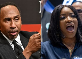 ESPN's Stephen A. Smith, left, called out Democratic Rep. Jasmine Crockett of Texas for "engaging in verbiage and rhetoric for the streets."