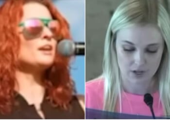 Paige Wallace, right, told the group that Fort Worth City Councilwoman Elizabeth Beck "should be ashamed" of her actions and "should not hold an elected position."