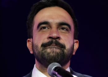 New York City mayoral candidate Zohran Mamdani speaks during a campaign rally at Forest Hills Stadium in the Queens borough of New York City on Sunday.