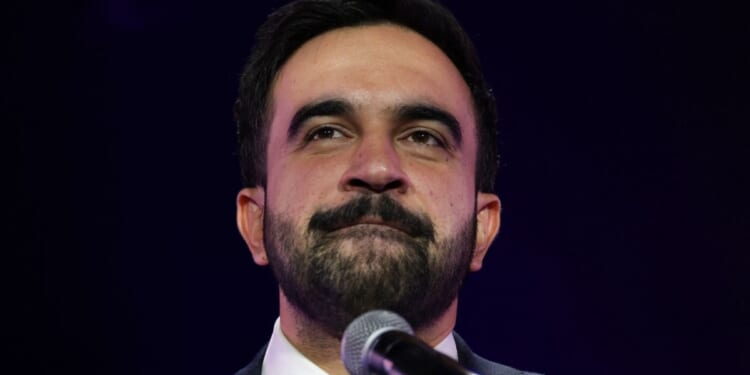 New York City mayoral candidate Zohran Mamdani speaks during a campaign rally at Forest Hills Stadium in the Queens borough of New York City on Sunday.
