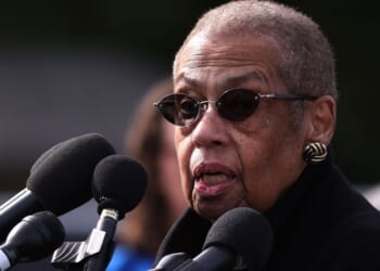 Democratic Delegate Eleanor Holmes Norton speaks outside the U.S. Capitol on March 10, 2024.
