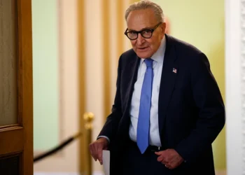WASHINGTON, DC - OCTOBER 03: U.S. Senate Minority Leader Charles Schumer (D-NY) arrives for a press conference at the U.S. Capitol Building on October 3, 2025 in Washington, DC. The federal government shut down early Wednesday after Congress and the White House failed to reach a funding deal. (Photo by Kevin Dietsch/Getty Images)