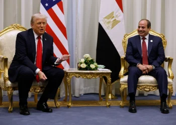 SHARM EL-SHEIKH, EGYPT - OCTOBER 13: U.S. President Donald Trump speaks to the press as he meets with President of Egypt Abdel Fattah El-Sisi on October 13, 2025 in Sharm El-Sheikh, Egypt. President Trump is in Egypt to meet with European and Middle Eastern leaders in what’s being billed as an international peace summit, following the start of a US-brokered ceasefire deal to end the war in the Gaza Strip. (Photo by Chip Somodevilla/Getty Images)