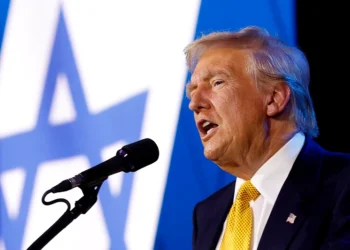 WASHINGTON, DC - SEPTEMBER 19: Republican presidential nominee former U.S. President Donald Trump delivers remarks at the Israeli American Council National Summit at the Washington Hilton on September 19, 2024 in Washington, DC. Trump addressed the pro-Israel conference, stating that if he is not elected president Israel will be “eradicated” within two years. (Photo by Kevin Dietsch/Getty Images)
