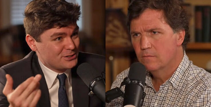 Tucker Carlson Solicits Marriage Counseling from Squirrelly Virgin Nick Fuentes