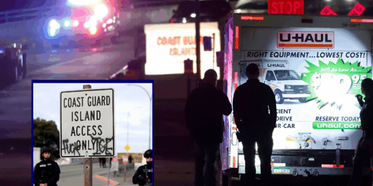 U.S. Coast Guard security officers fire on U-Haul truck reversing toward them at checkpoint gate – One America News Network