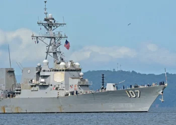 The USS Gravely warship arrives in Port of Spain on October 26, 2025. The US warship will visit Trinidad and Tobago for joint exercises near the coast of Venezuela amid Washington