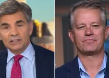ABC's George Stephanopoulos, left, did his best to get Walmart CEO John Furner to bash President Donald Trump's policies, but was ultimately unsuccessful.