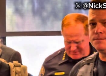 "Secretary Kristi Noem just left a meeting with woke Portland Police Chief Bob Day ... And Chief Day looks absolutely DEFEATED," conservative commentator Nick Sortor posted on social media.