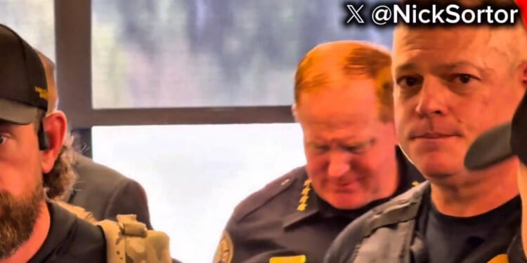 "Secretary Kristi Noem just left a meeting with woke Portland Police Chief Bob Day ... And Chief Day looks absolutely DEFEATED," conservative commentator Nick Sortor posted on social media.