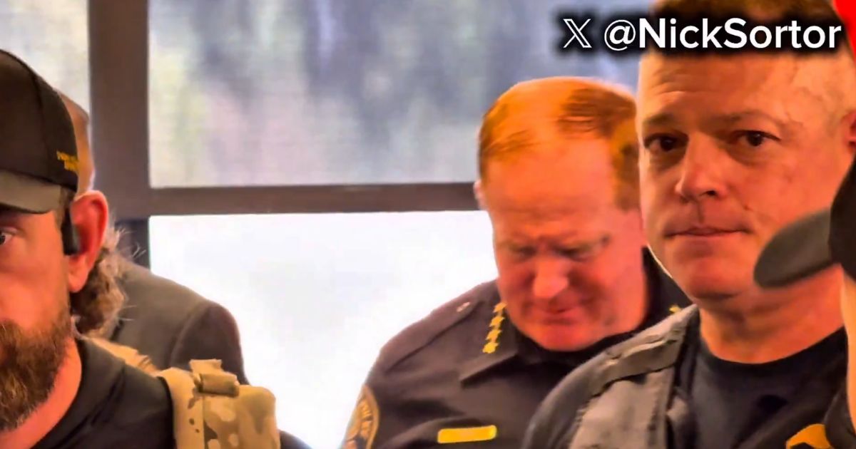"Secretary Kristi Noem just left a meeting with woke Portland Police Chief Bob Day ... And Chief Day looks absolutely DEFEATED," conservative commentator Nick Sortor posted on social media.