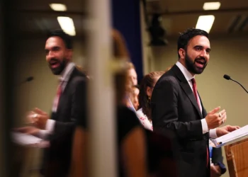 NEW YORK, NEW YORK - JULY 09: New York Mayoral Candidate Zohran Mamdani speaks during a press conference at the United Federation of Teachers (UFT) headquarters on July 09, 2025 in New York City. Mamdani spoke during a press conference alongside UTF President Michael Mulgrew, Chapter leader Dr. Terrain Reeves and members of UTF as he received the endorsement of the teachers union. (Photo by Michael M. Santiago/Getty Images)