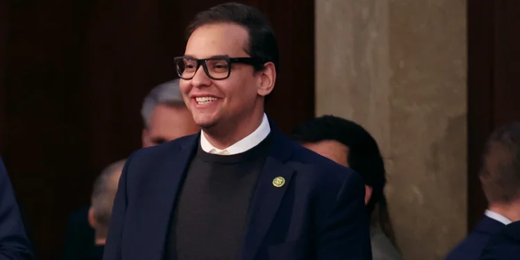 WASHINGTON, DC - JANUARY 05: U.S. Rep.-elect George Santos (R-NY) watches proceedings in the House Chamber during the third day of elections for Speaker of the House at the U.S. Capitol Building on January 05, 2023 in Washington, DC. The House of Representatives is meeting to vote for the next Speaker after House Republican Leader Kevin McCarthy (R-CA) failed to earn more than 218 votes on several ballots; the first time in 100 years that the Speaker was not elected on the first ballot. (Photo by Win McNamee/Getty Images)