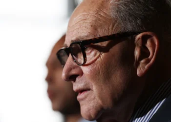 WASHINGTON, DC - OCTOBER 16: U.S. House Minority Leader Hakeem Jeffries (D-NY) and Senate Minority Leader Chuck Schumer (D-NY) speak to reporters at the U.S. Capitol on October 16, 2025 in Washington, DC. Senators failed to pass legislation to reopen the government after a 10th vote on short term funding. (Photo by Anna Moneymaker/Getty Images)