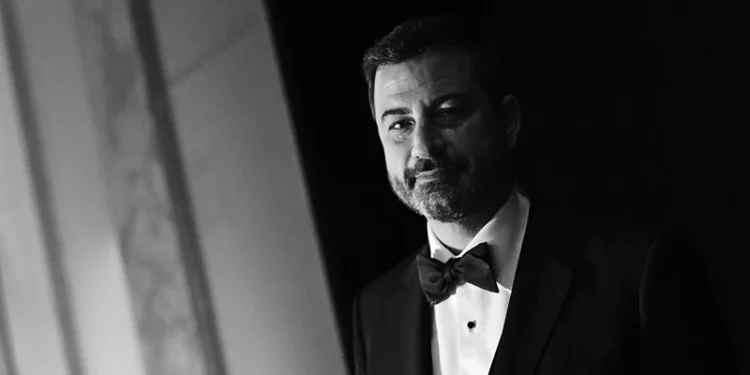 HOLLYWOOD, CA - JUNE 07: (EDITORS NOTE: Image has been shot in black and white. Color version not available.) Jimmy Kimmel attends the American Film Institute