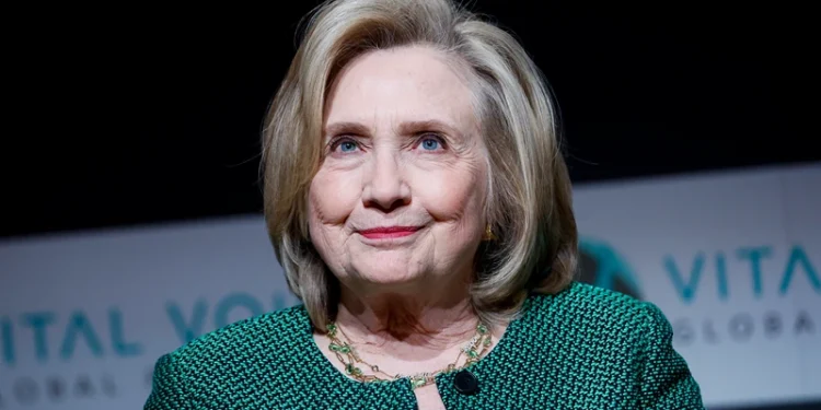 WASHINGTON, DC - MAY 05: Former Secretary of State Hillary Rodham Clinton speaks during a panel at the Vital Voices Global Festival on May 05, 2023 in Washington, DC. Vital Voices, a non-profit organization focused on promoting women leadership, is hosting their second annual festival to hear from speakers who work in government, activism and entertainment. (Photo by Anna Moneymaker/Getty Images)