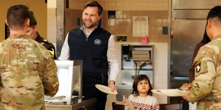 Vance and his family visit Fort Campbell troops, serving Thanksgiving meals ahead of the holiday – One America News Network