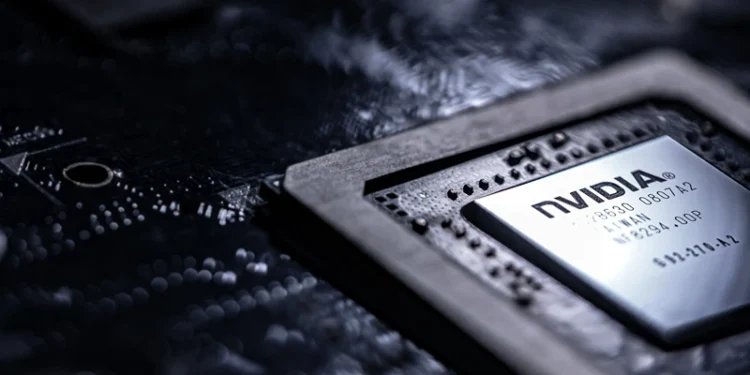 This photograph taken in Paris on February 23, 2024 shows a US multinational Nvidia