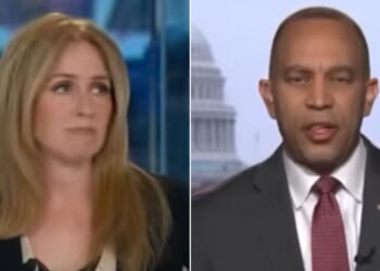 CNBC host Becky Quick didn't even try to hide her disgust with House Minority Leader Hakeem Jeffries.