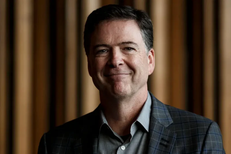 BERLIN, GERMANY - JUNE 19: Former FBI Director James Comey talks backstage before a panel discussion about his book "A Higher Loyalty" on June 19, 2018 in Berlin, Germany. Comey is in Berlin at the invitation of the American Academy in Berlin. (Photo by Carsten Koall/Getty Images)