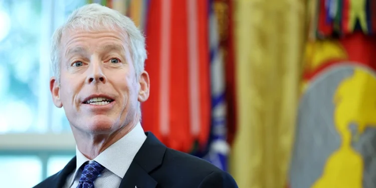 WASHINGTON, DC - OCTOBER 06: U.S. Energy Secretary Chris Wright speaks during an event with President Donald Trump in the Oval Office at the White House on October 06, 2025 in Washington, DC. Trump spoke on an executive order to increase the development and production of Alaska