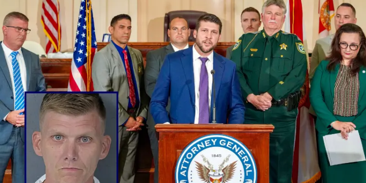 Attorney General James Uthmeier announces grand jury indictment and intent to seek the death penalty in child sexual battery case (Office of the Attorney General) / Nathan Holmberg (Hernando County Jail)