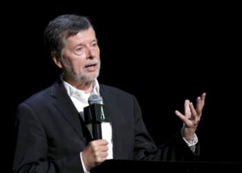 Ken Burns speaks onstage during the New York premiere of PBS’s "The American Revolution," featuring Ken Burns and Tom Hanks, during the 2025 Atlantic Festival on Sept. 18, 2025, in New York City.
