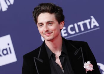 Timothee Chalamet attends the red carpet during the 70th David Di Donatello at Cinecitta Studios on May 7 in Rome, Italy.