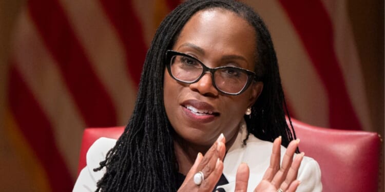 Supreme Court Associate Justice Ketanji Brown Jackson, seen in a February photo, committed another in a string of embarrassing gaffes Wednesday.